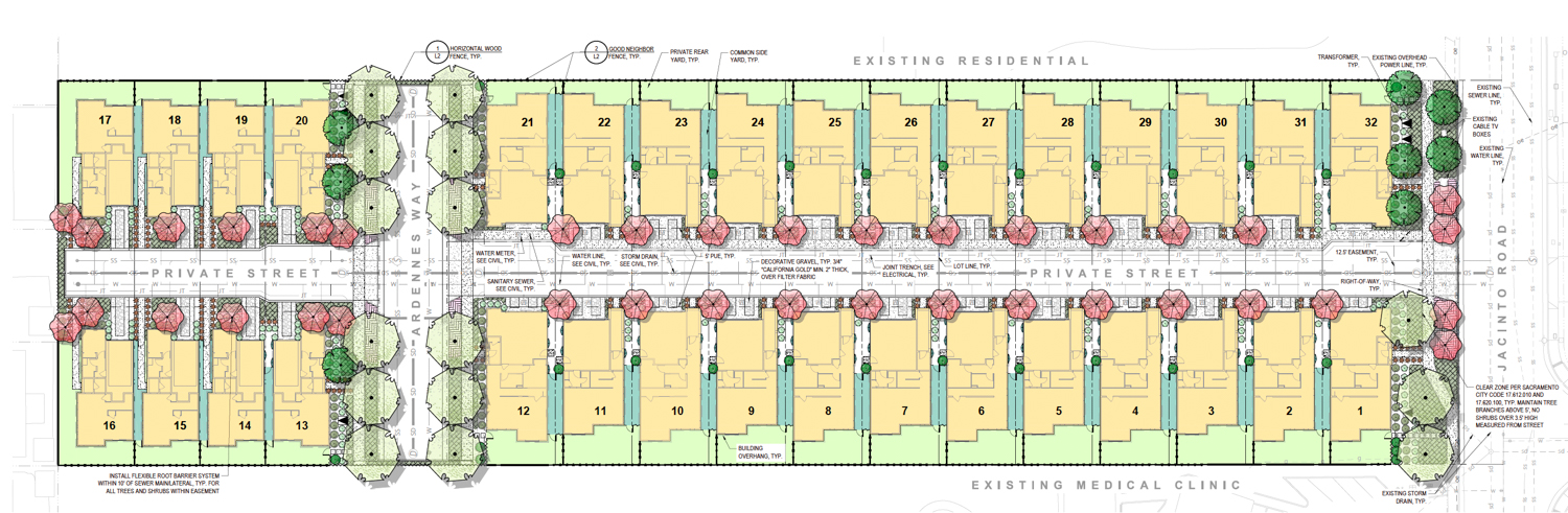 7615 Jacinto Road site map, illustration by Roach & Campbell