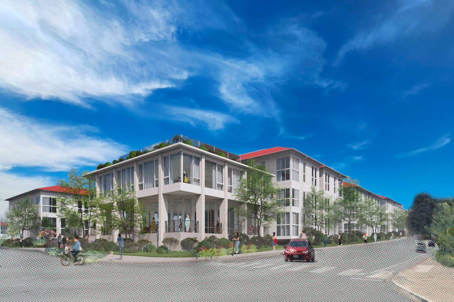 Letterman Residential project, rendering by David Baker Architects