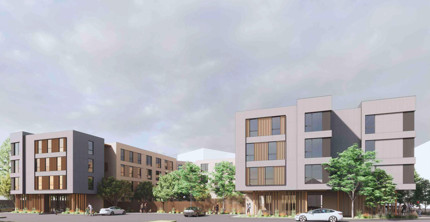 Orchards Affordable Apartments side view, rendering by Steinberg Hart