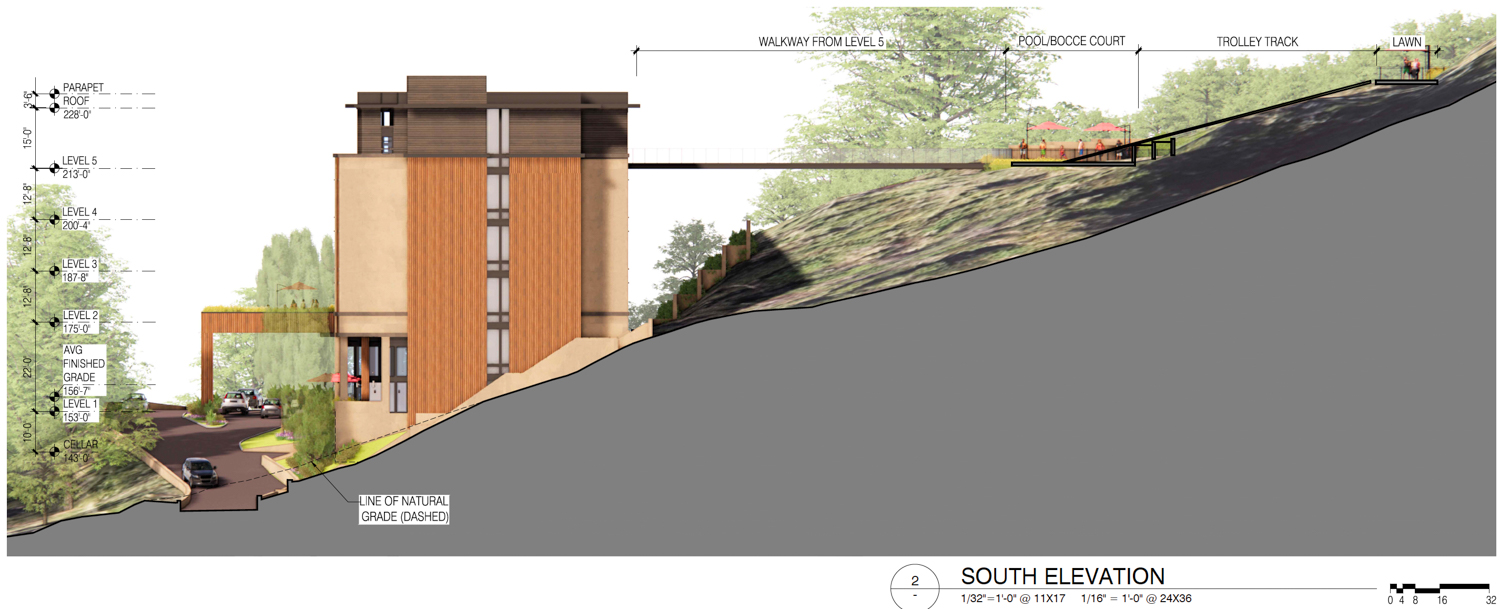 100 Thomas Place south elevation, illustration by SDT Architects