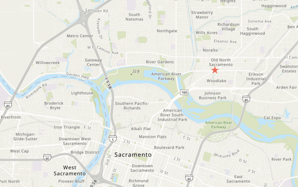 1511 Del Paso Boulevard Site Location, image via ArcGIS Online