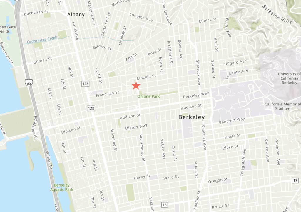 1700 Sacramento Street Site Loctation, image via ArcGIS Online