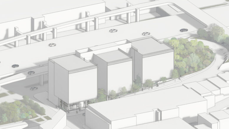 249 Pennsylvania Avenue massing aerial view, illustration by LMS Architects