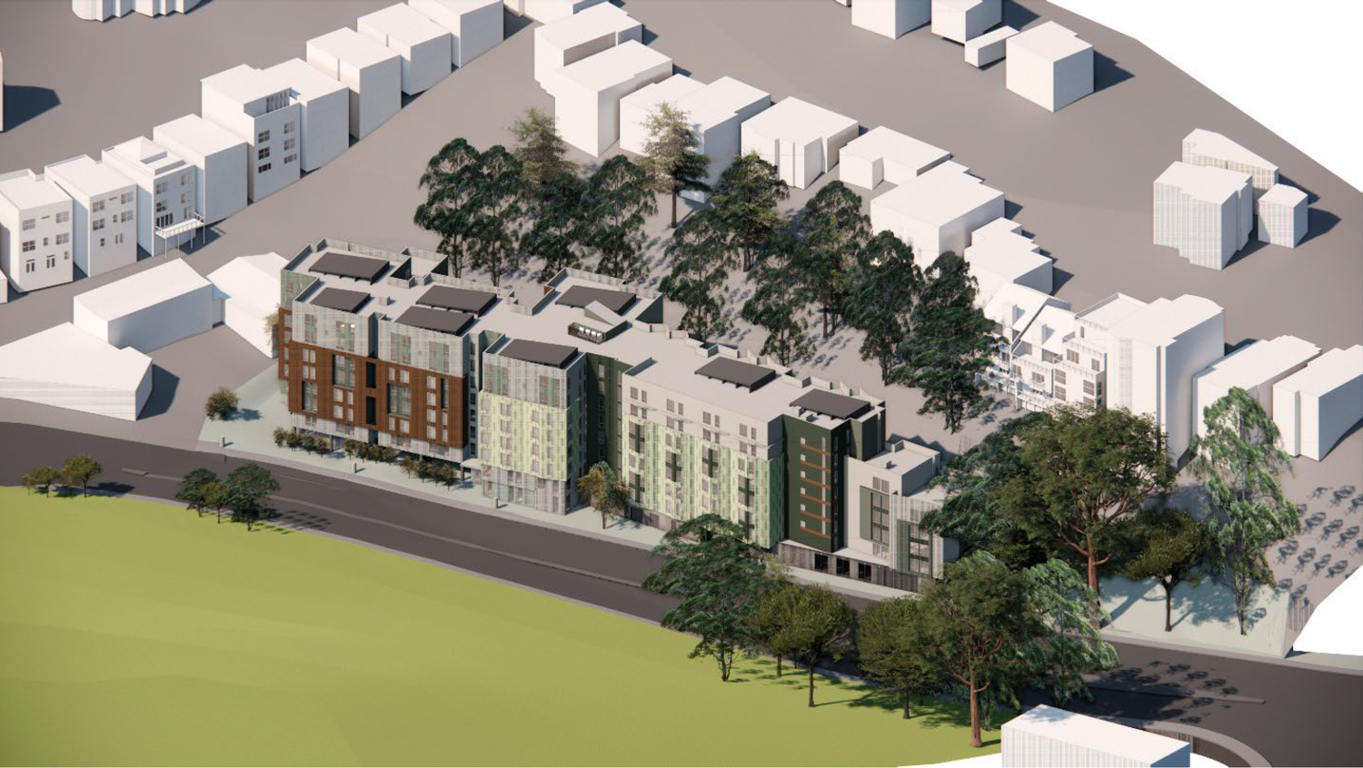 250 Laguna Honda Boulevard aerial overview, rendering by LDP Architects