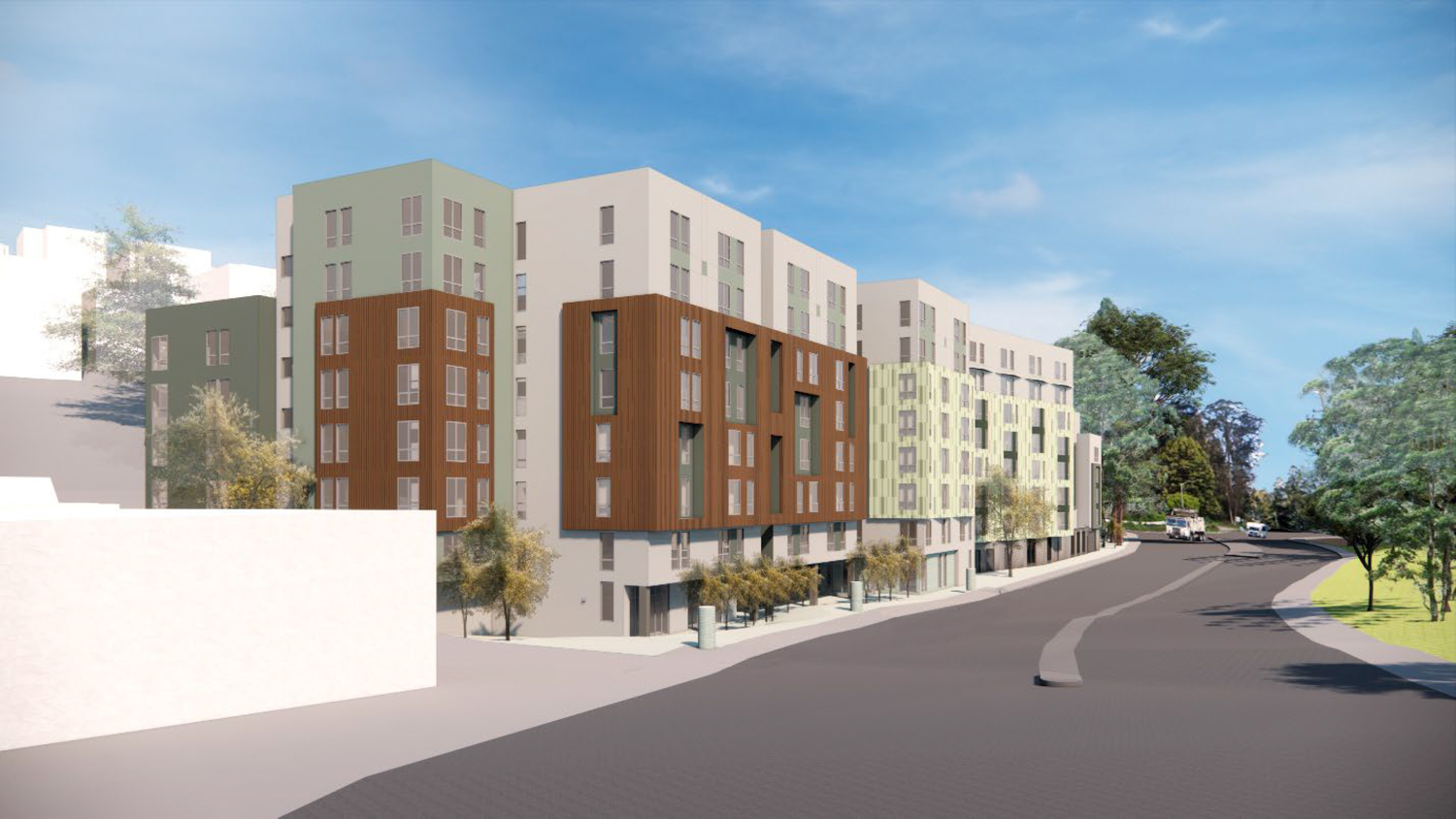 250 Laguna Honda Boulevard side view, rendering by LDP Architects