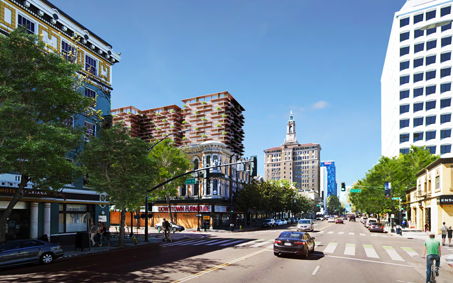 35 South Second Street seen from Santa Clara Street, rendering by Bjarke Ingels Group