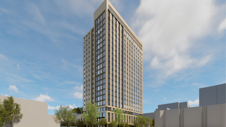 360 5th Street establishing view, rendering by Handel Architects