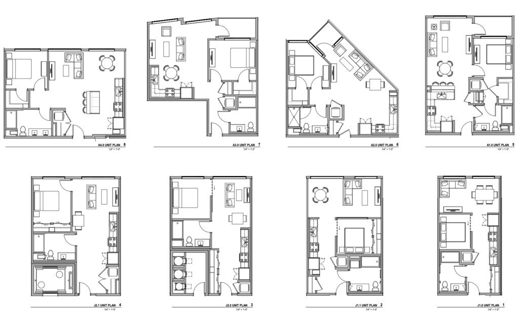 3606 El Camino Real Sample Unit Plans, image by BDE Architecture