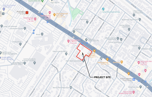 3606 El Camino Real Site Location, Image via BDE Architecture