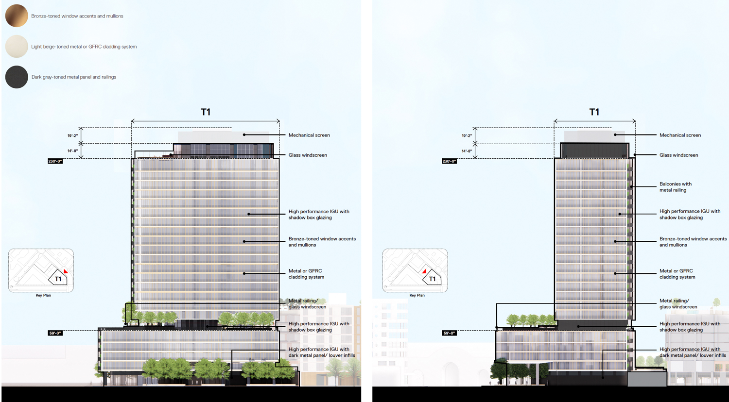 555 Beale Street T1 vertical elevation, illustration by Grimshaw and Perry Architects