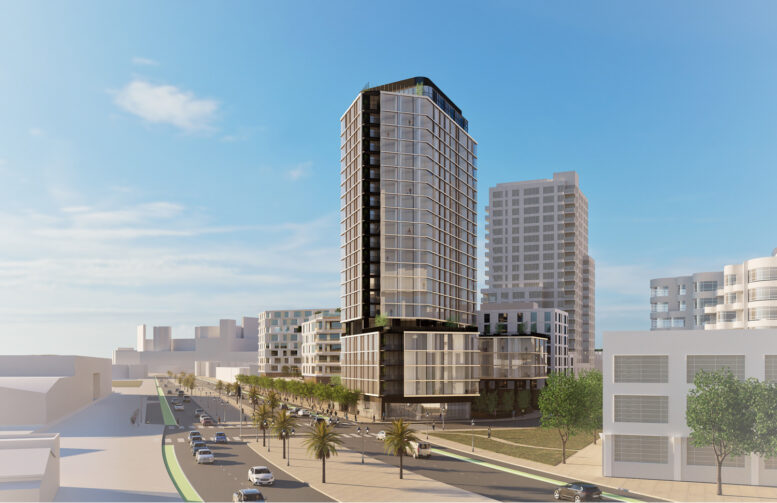 555 Beale Street, rendering by Grimshaw and Perry Architects