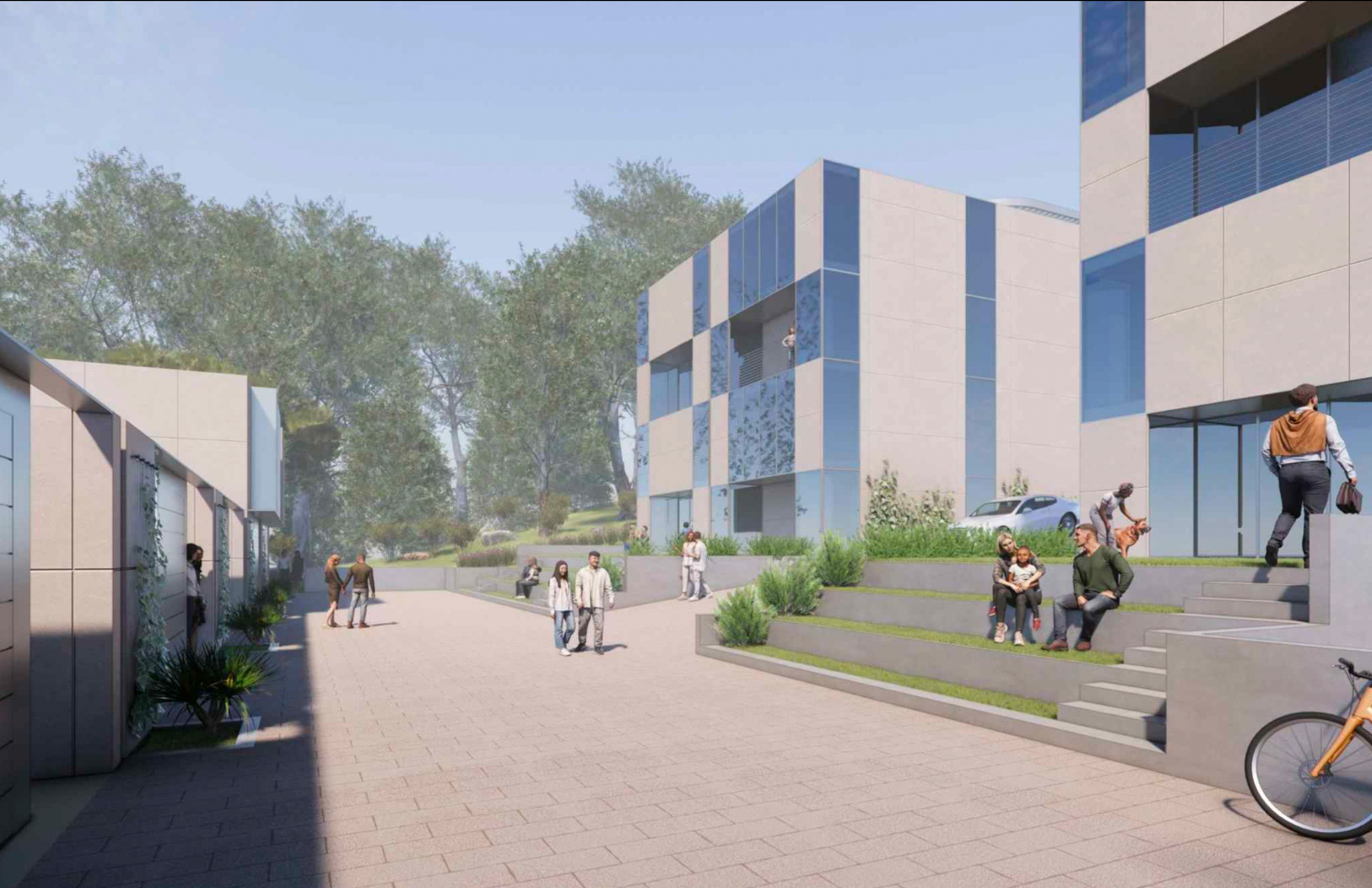 645 48th Avenue internal driveway, rendering by Stanley Saitowitz Natoma Architects