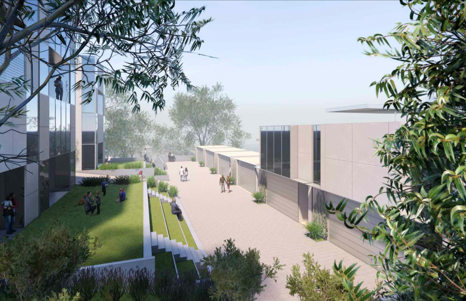 645 48th Avenue overlooking the garages, rendering by Stanley Saitowitz Natoma Architects