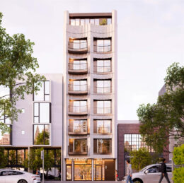 915 Bryant Street golden-hour view, rendering by Ogle Design