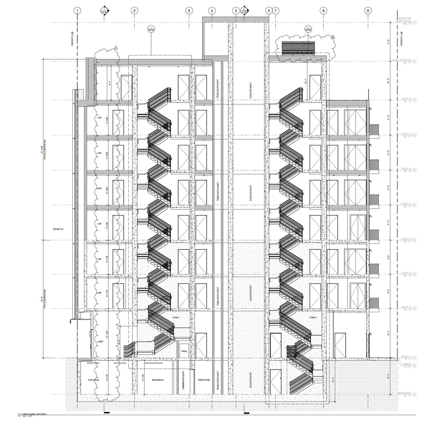 915 Bryant Street vertical cross-section, illustration by Ogle Design