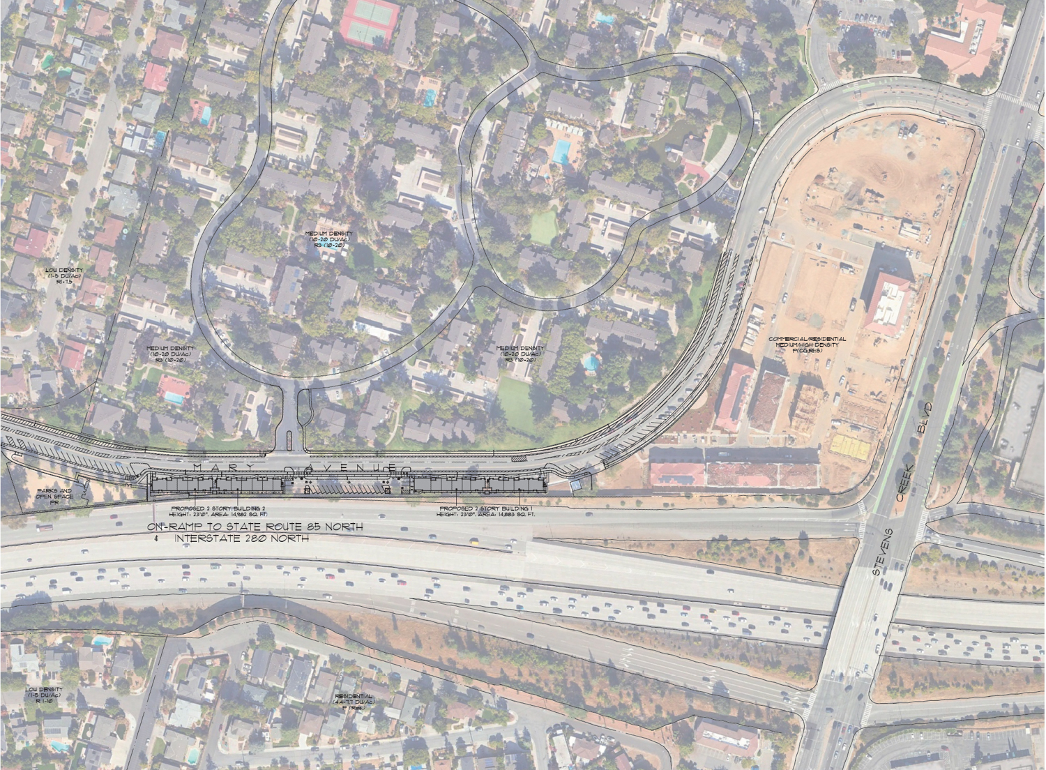 Mary Avenue Affordable Housing project site map, illustration by KO Architects