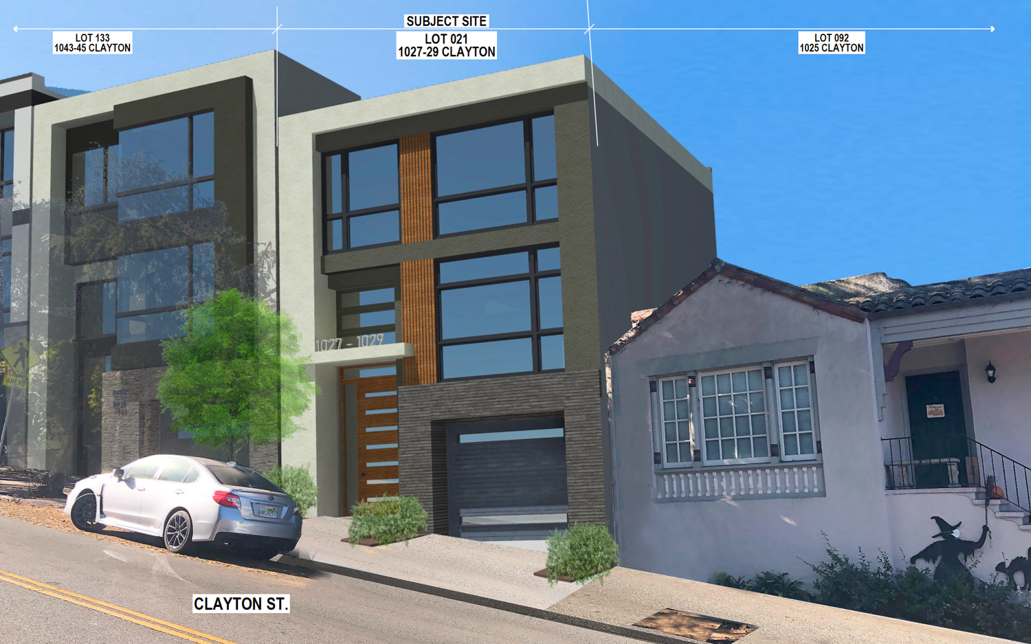 1027-1029 Clayton Street, rendering by Schaub Li Architects
