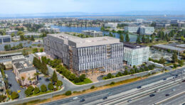 1301 Shoreway Road aerial overview, rendering by DGA