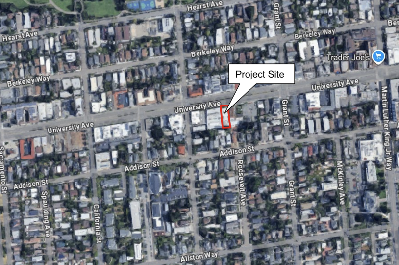 1740 University Avenue Site Location, image via The Bay Architects