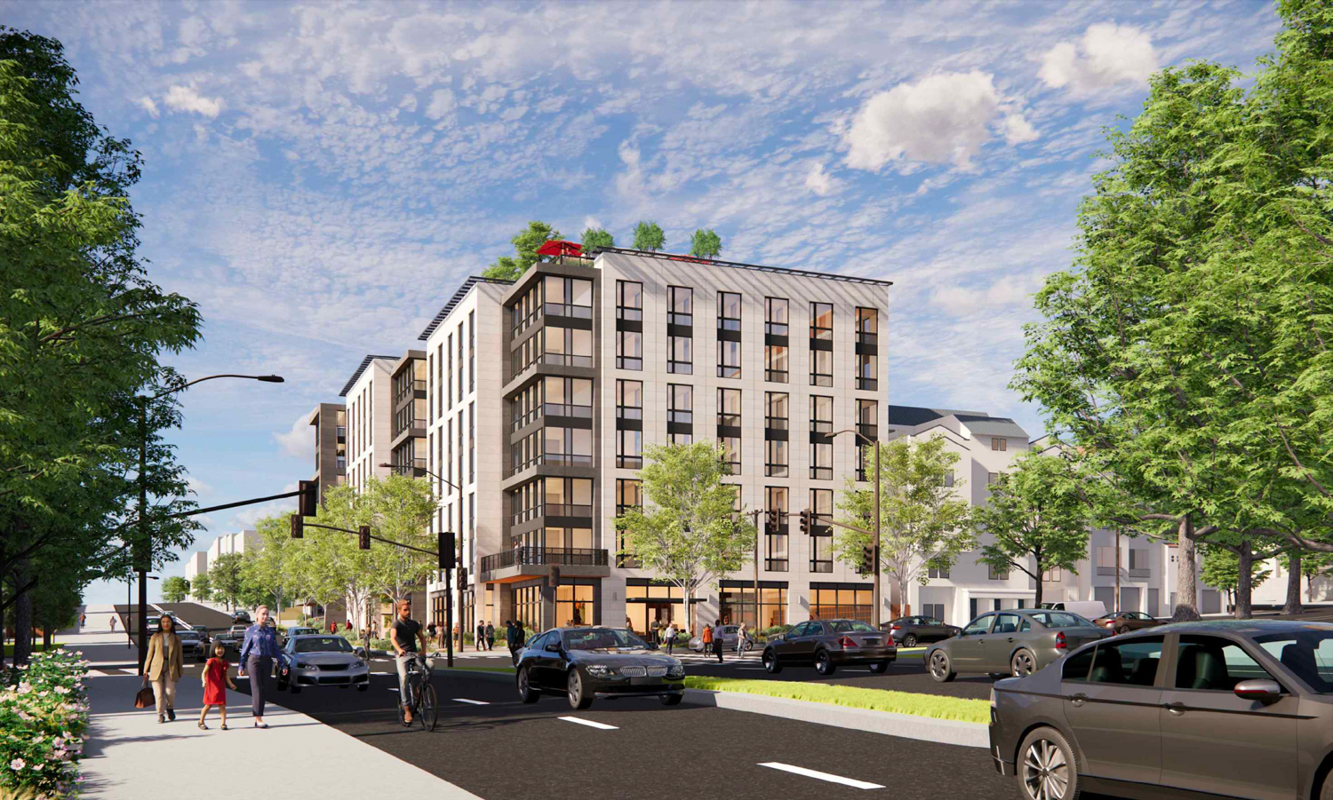 1899 Oxford Street seen from across Hearst Avenue, rendering by SDT Architects