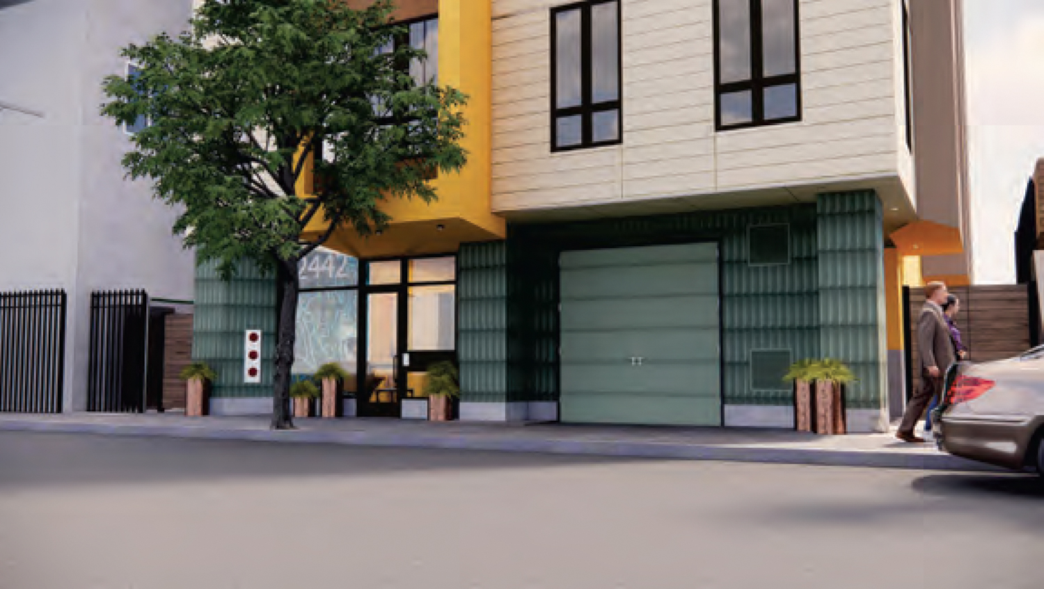 2442 Haste Street pedestrian view, rendering by Studio KDA