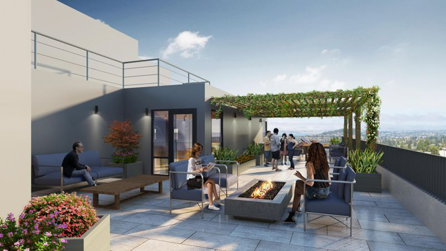 2902 Adeline Street rooftop deck, image via Realtex