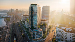 555 Beale Street aerial overview, design by Grimshaw and Perry Architects