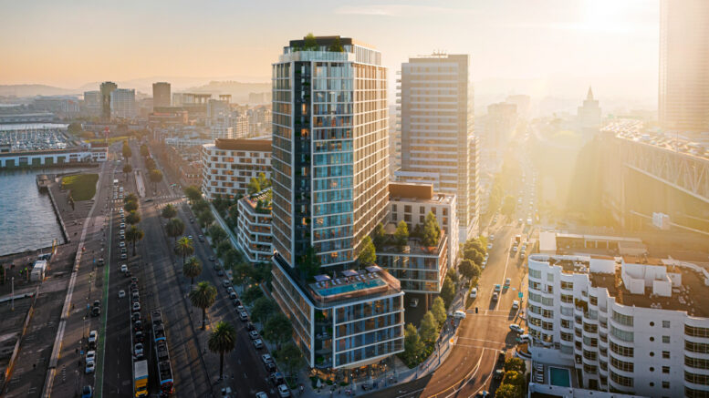 555 Beale Street aerial overview, design by Grimshaw and Perry Architects