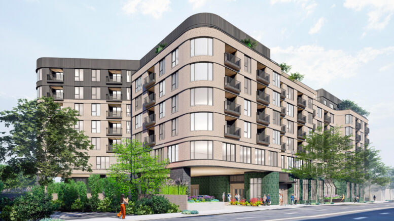 6230 Claremont Avenue establishing view, rendering by BDE Architecture