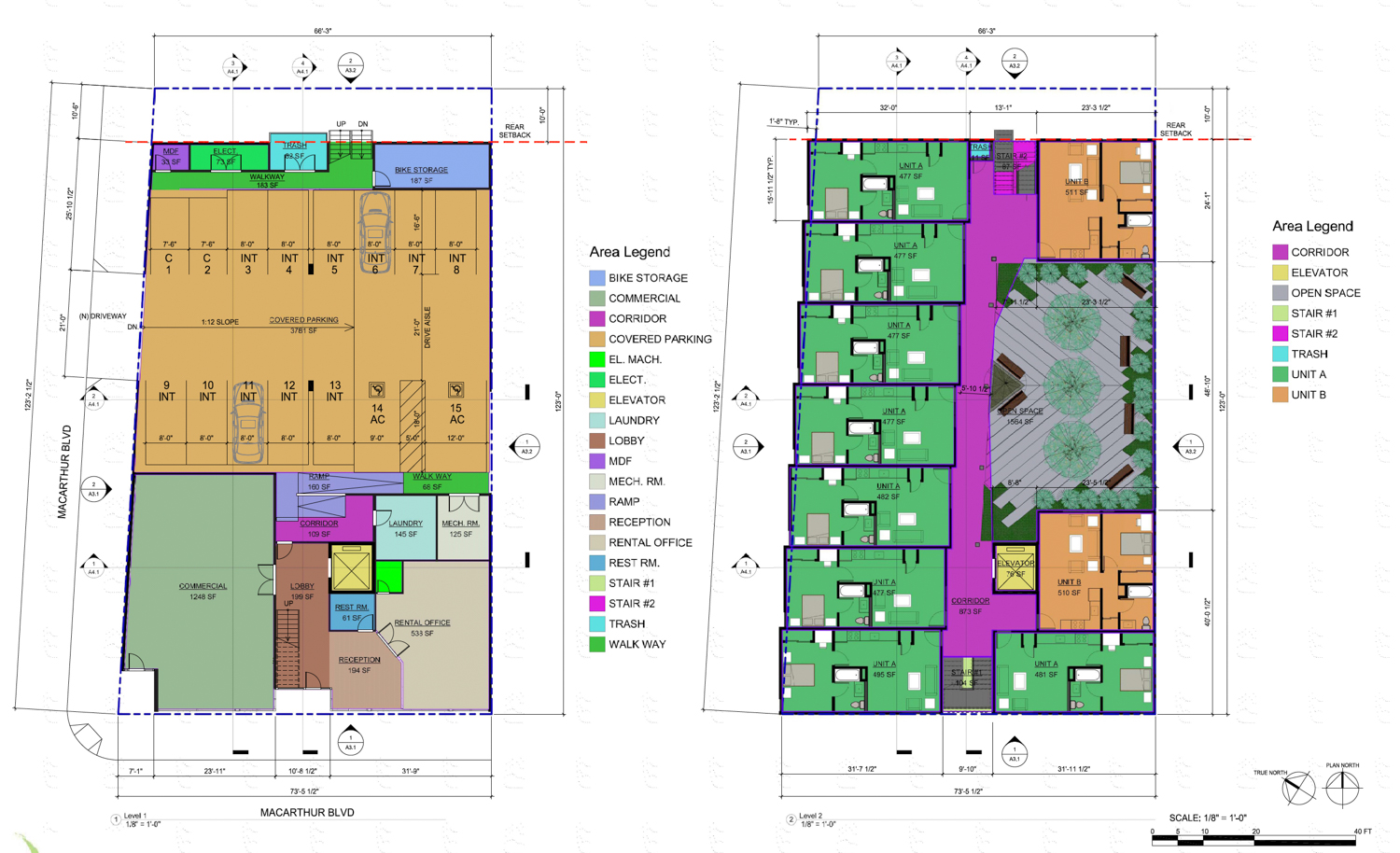 7954 MacArthur Boulevard floor plans, illustration by Kodama Diseno Architects