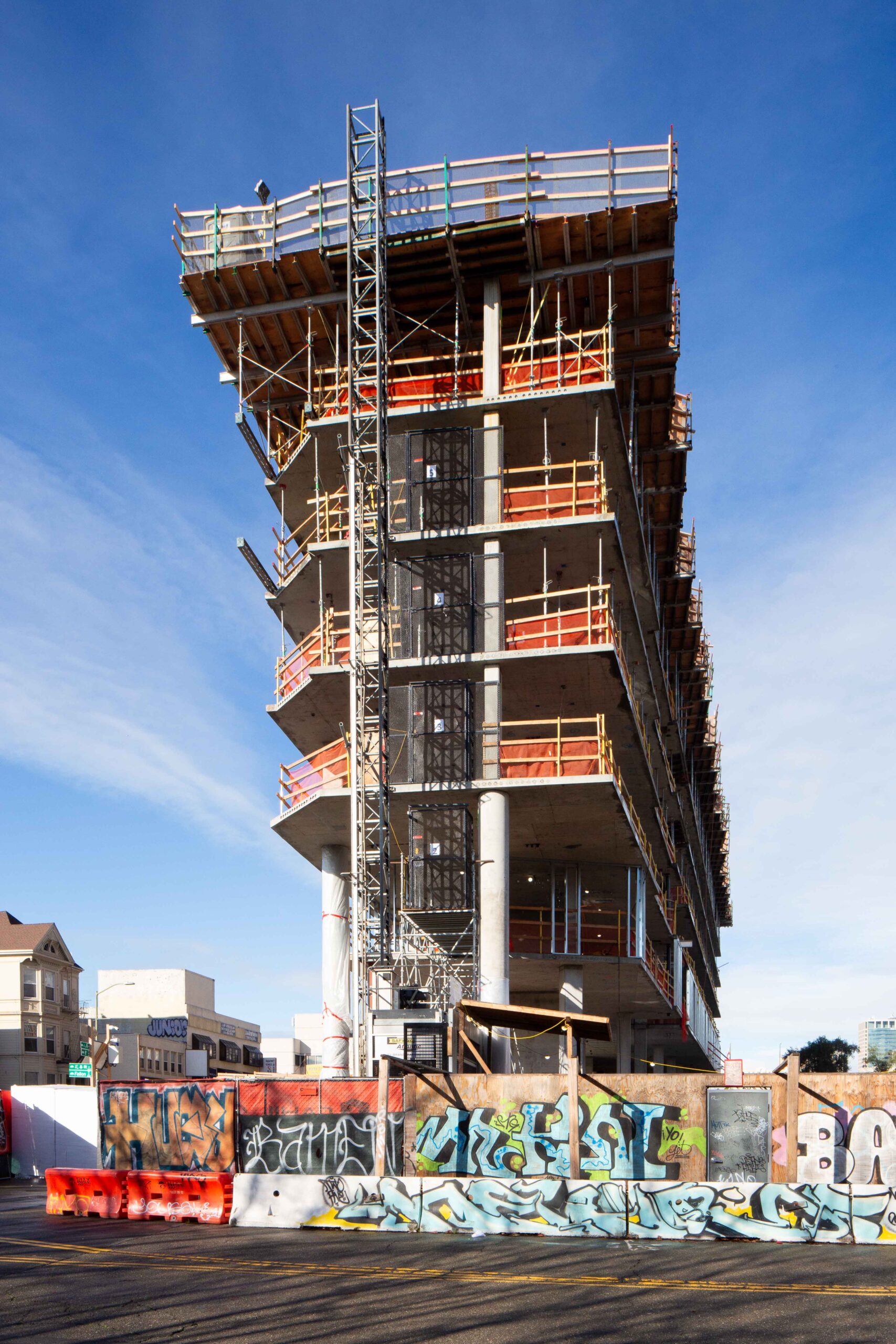 Lake Merritt BART Senior Housing corner view over Fallon Street, image by Andrew Campbell Nelson
