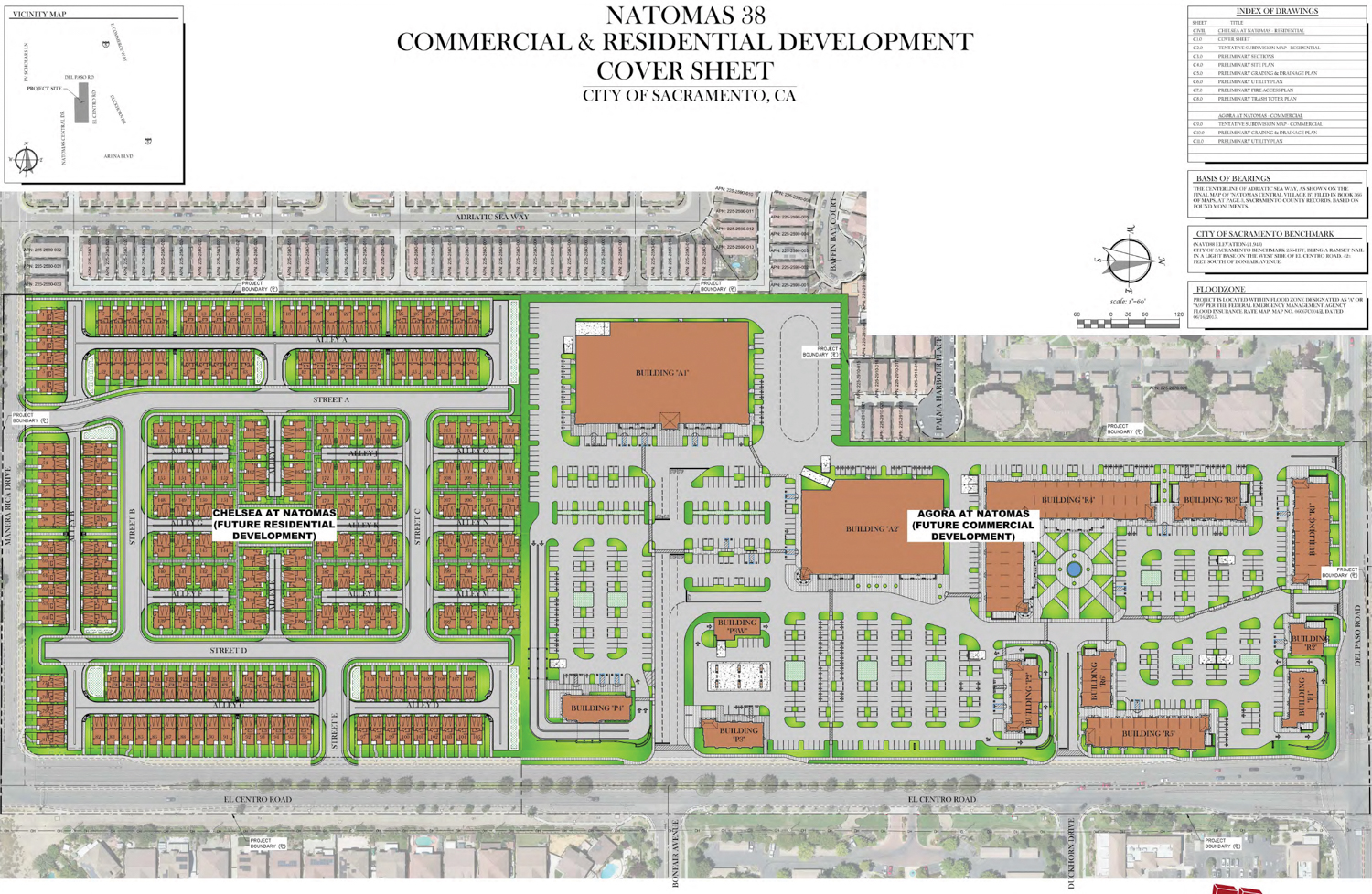 Natomas 38 site map, illustration via project plans