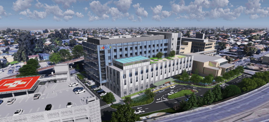 UCSF BCH New Hospital Aerial Rendering, image via UCSF