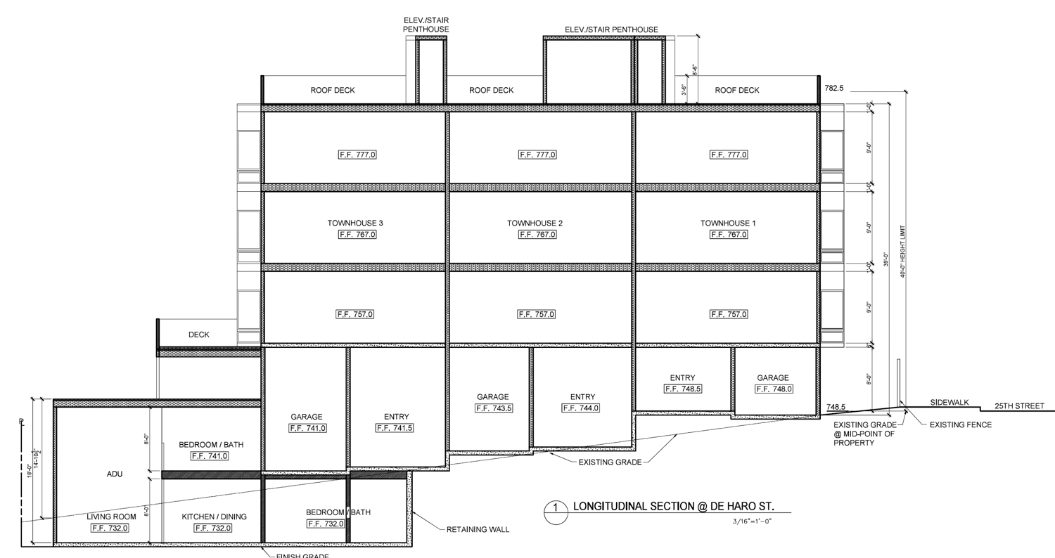 1400 De Haro Street cross section, illustration by L.A. Paul & Associates
