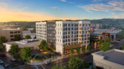 1532 Mount Diablo Boulevard aerial view, rendering by Perry Architects