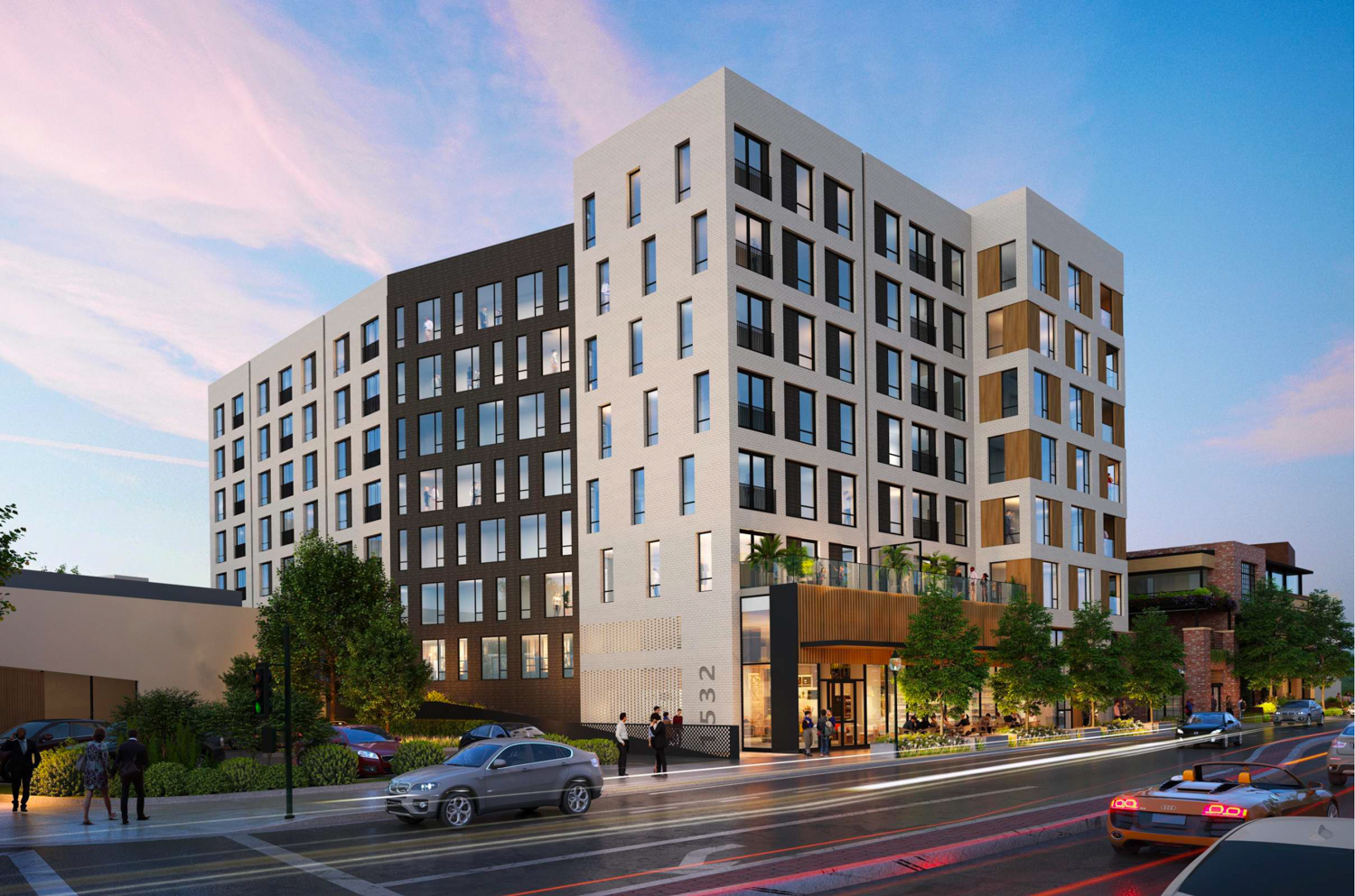 1532 Mount Diablo Boulevard establishing view, rendering by Perry Architects