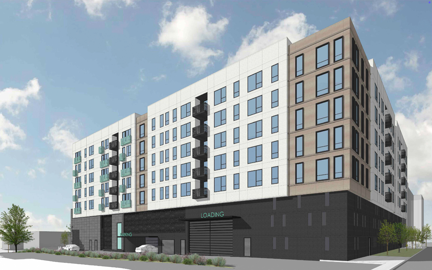 155 Jefferson Drive vehicular entrance view, rendering by KTGY