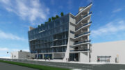 1990 South El Camino Real corner view, rendering by Costa Brown Architecture