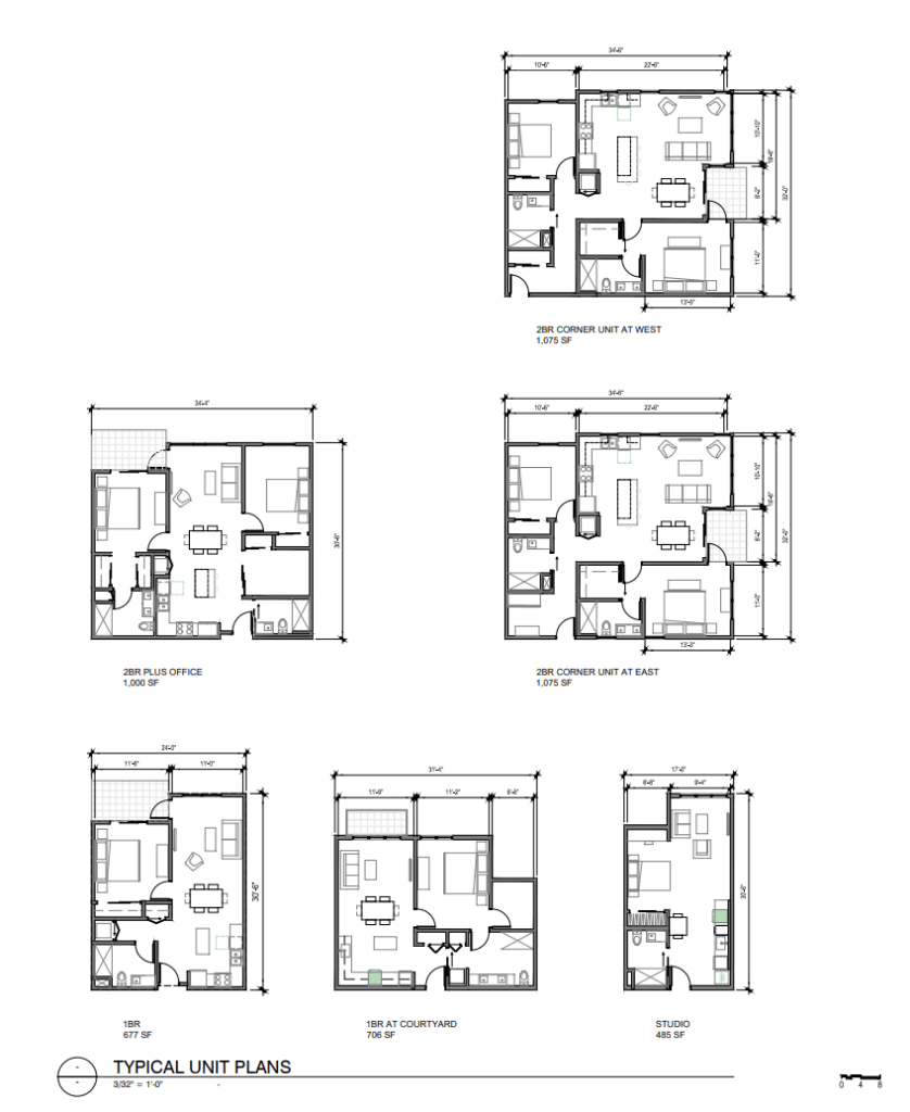 2109 Virginia Street Sample Unit Plans, image by Tractenberg Architects