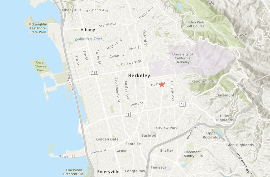 2449 Dwight Way Site Location, image via ArcGIS Online