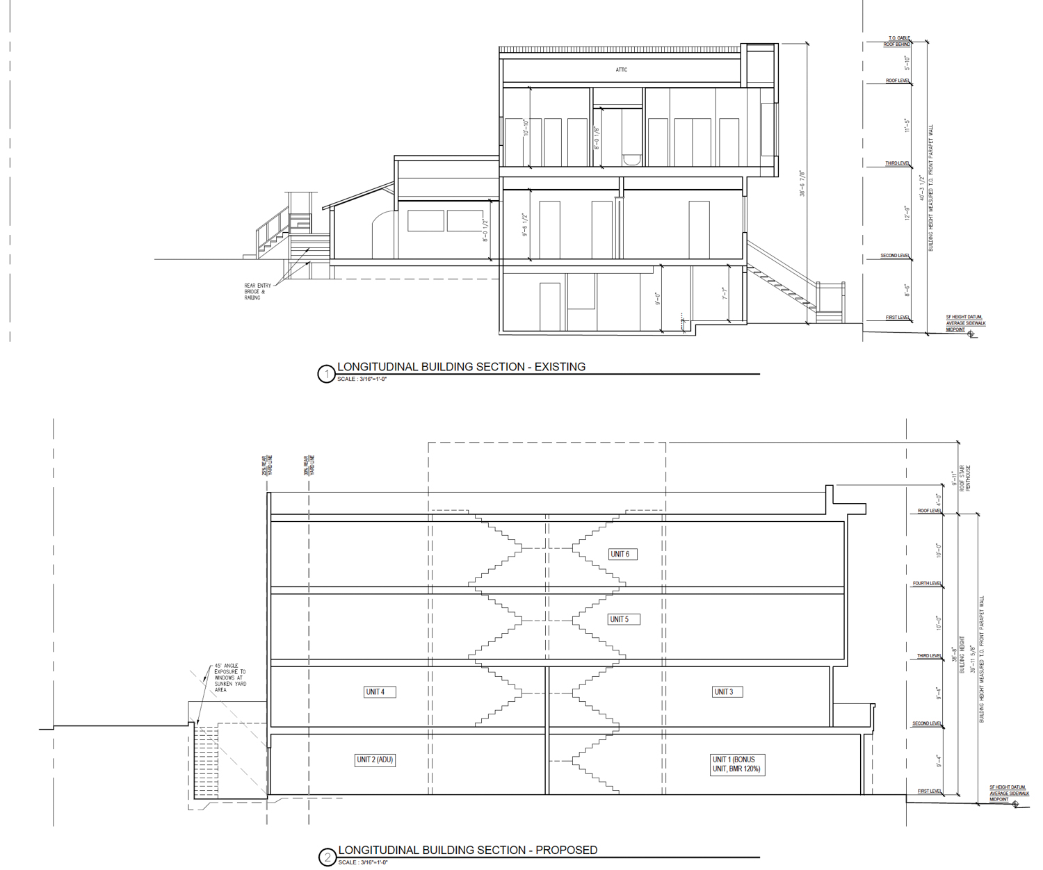268 Fair Oaks Street vertical cross-section, illustration by Shatara Architecture