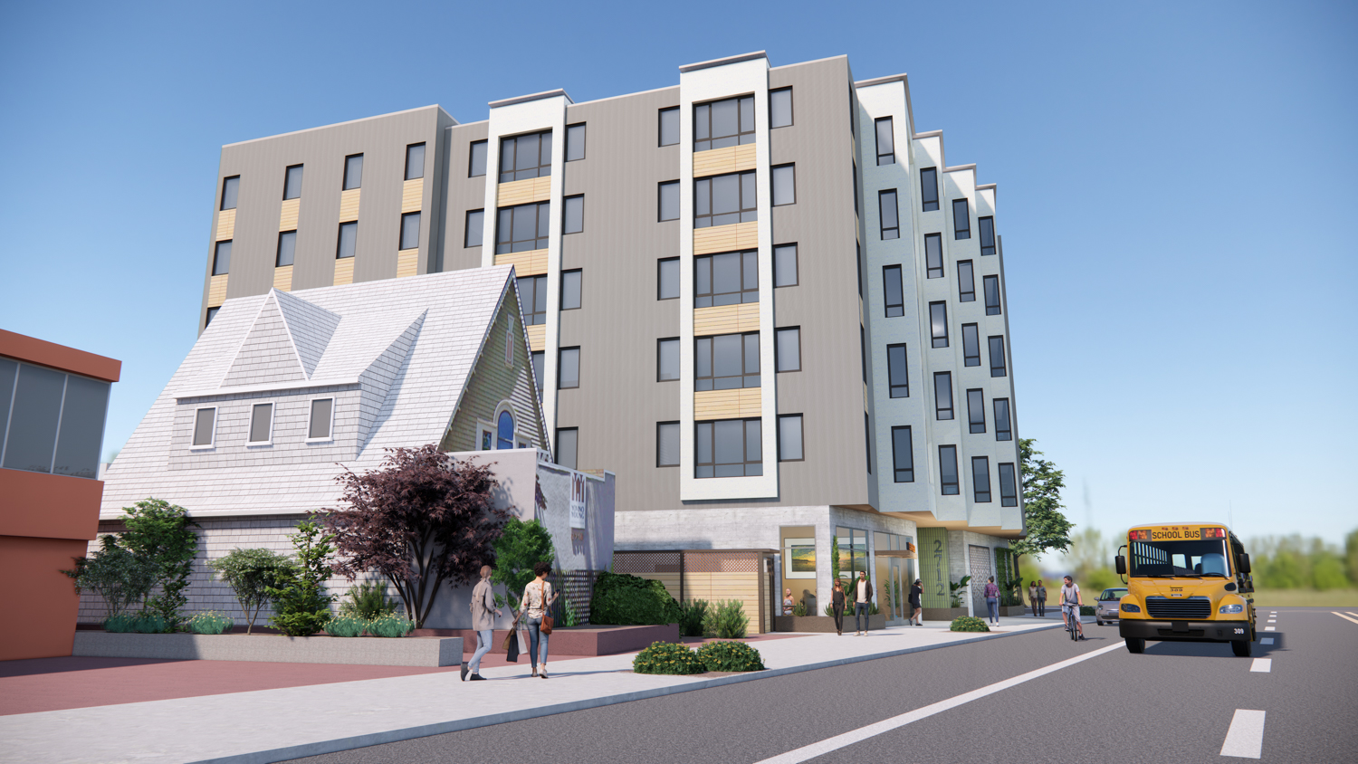 2712 Telegraph Avenue street view, rendering by Studio KDA
