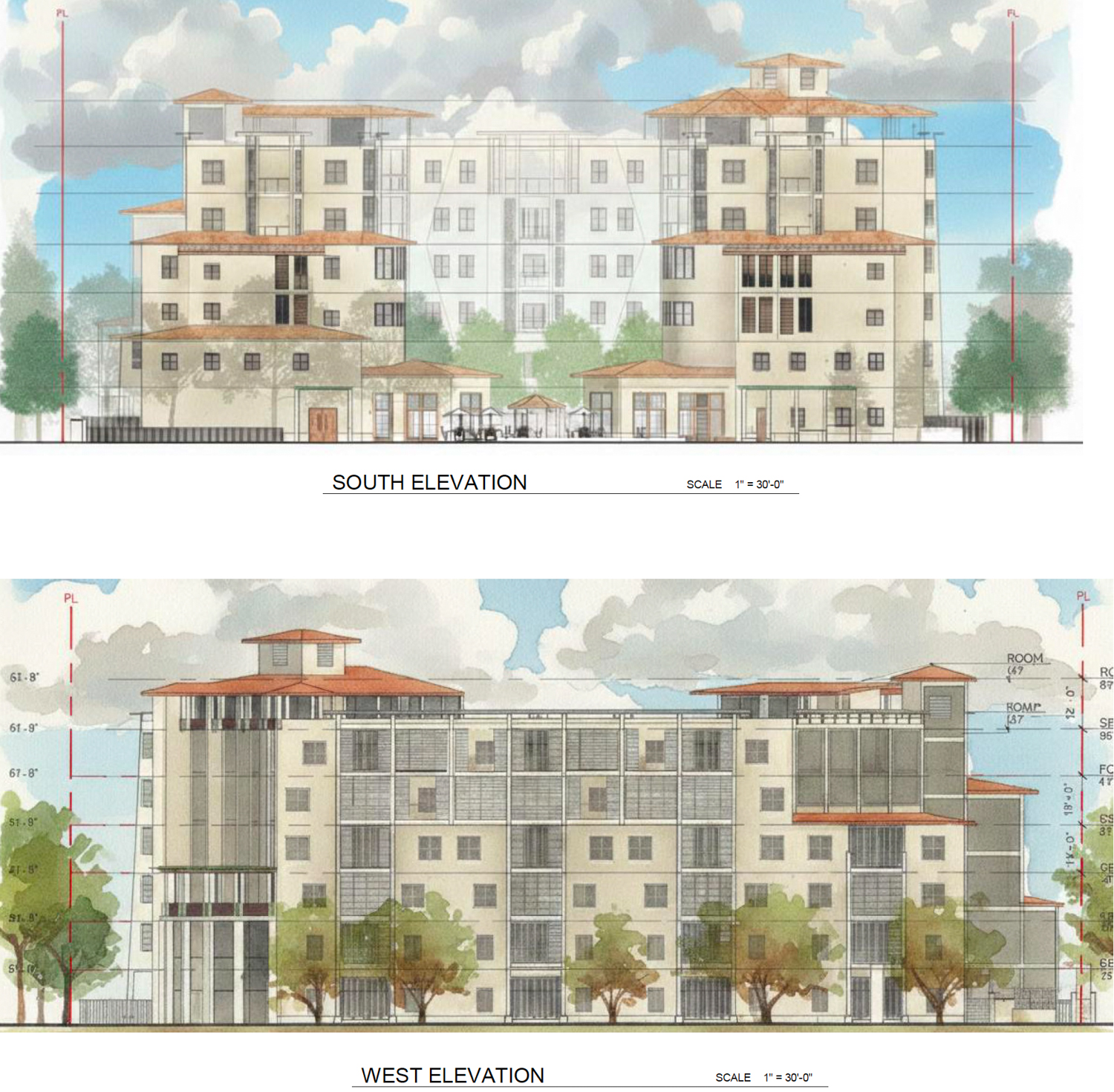 910 Webster Street facade elevations, illustration by Carrasco & Associates