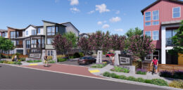 Bayshore Commons entrance, rendering by Dahlin Group