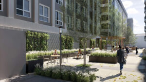 Echo amenity deck, rendering by BDE Architecture