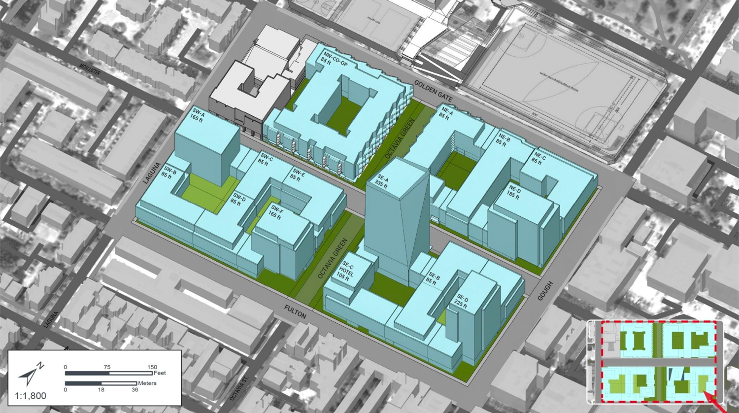 Freedom West 2.0 aerial overview, illustration by DLR Group