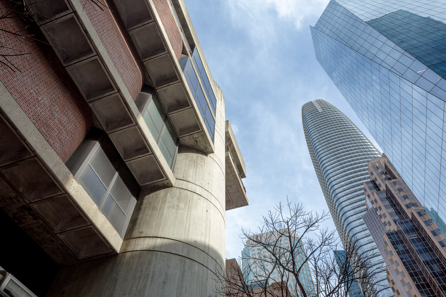 Golden Gate University detailed view of the waffled concrete soffits, image by Andrew Campbell Nelson