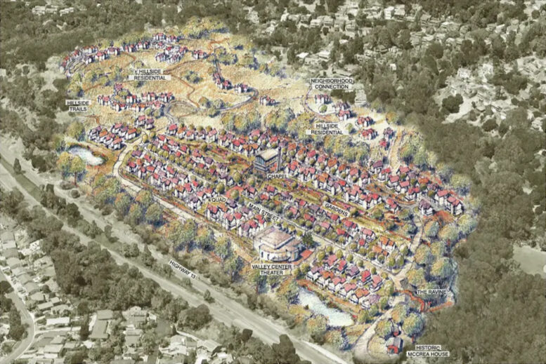 Holy Names University campus redevelopment, rendering by Bull Stockwell Allen