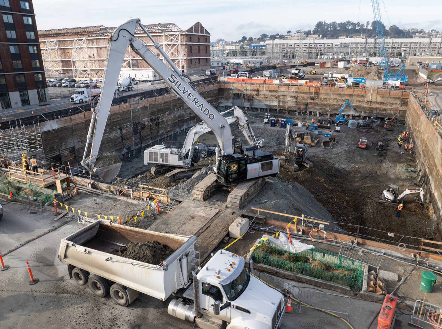 Potrero Power Station Block 2 excavation underway, image from Fifth Space