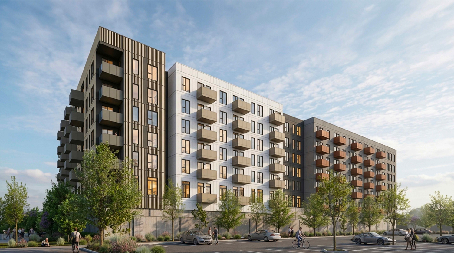 1215 Bordeaux Drive looking east, rendering by KTGY